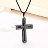 Yonhon Men's Cross Necklace for Men Black