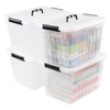 Bringer 4-Pack Clear Plastic Latching Storage Box, 18 L Storage
