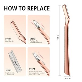 Dermaplaning Face Razor for Women, Eyebrow Trimmer and Peach Fuzz Remover, Professional Dermaplane Razor, Reusable Stainless Steel Dermaplane Razor for Women
