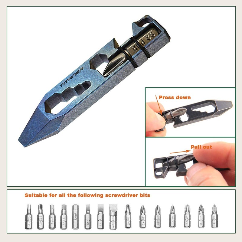 Titanium Pry Bar EDC Pry Tool with Bottle Opener Screwdriver