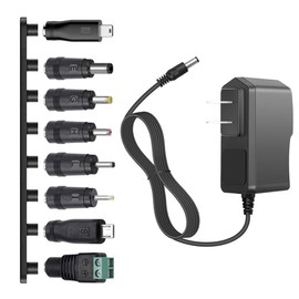 5V 2A Power Supply Adapter, 100V-240V AC Power Adapter Wall Charger with 8 Tips for TV Box, Camera, Speaker,Router & More DC 5V Devices