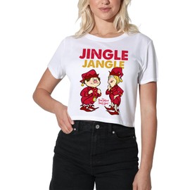 The Year Without Santa Claus Jingle Jangle Women's Crop Top T-Shirt, White, Medium