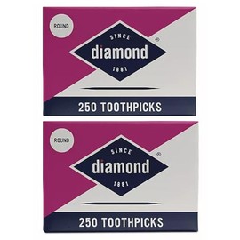 Diamond Round Toothpicks 250ct, 2 Pack Total 500