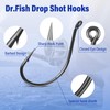 Dr.Fish 50 Pack Drop Shot Hooks, Bass Fishing Split Shot