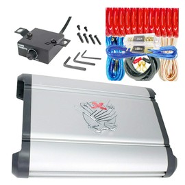 SoundXtreme ST-5000.1 MonoBlock Car Audio Stereo Class AB Amplifier 1 Ohm Stable 5000 Watts with Remote Subwoofer Level Control + 0 Gauge Amplifier Installation Kit