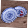 BESPORTBLE Sturdy and Strong Ceramic Plate Chinese Dragon Pattern Decorative
