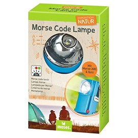 moses. Expedition Nature Morse Code Lamp, Children's Torch with Morse ABC & Quiz, Outdoor Lamp with 3 Colour Modes, Ideal for Trips, Hiking, Fishing, Camping and Emergencies, 9840, Blue