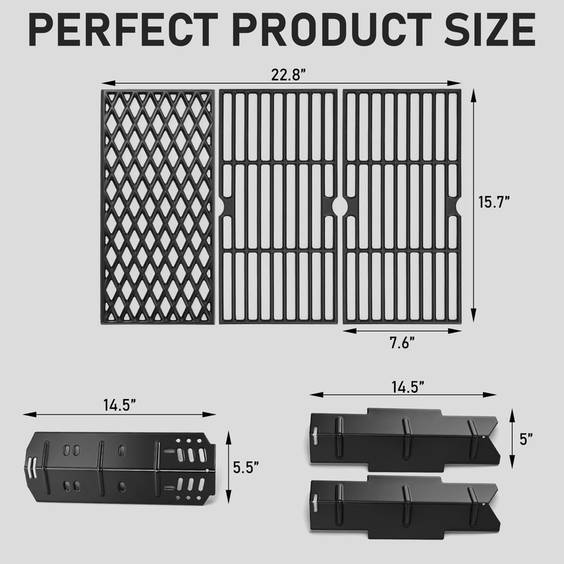 Grill Parts Kit for Dyna-Glo DGF371CRP-D, Grates & Heat Plates