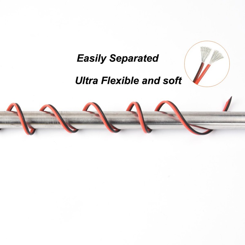 22awg Silicone Electrical Wire 2 Cores Wire line 50ft [Black
