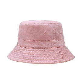 Hot Summer Bucket Hat - Trendy Cotton Sun Hat for Beach, Golf, Fishing - Fun Outdoor Vacation Boonie for Men and Women (Light Pink)