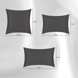Poligino Silk Pillowcase 100% Silk 50 x 70 cm, Super Soft Silk Pillowcase 22 Momme, Low Allergy Pillowcases to Protect Hair and Skin, 1 Piece Breathable Cushion Cover, Dark Grey