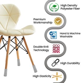 16 Pcs Grey Premium Chair Leg Socks Protectors for Hardwood Floors - Do not Easily Fall Off - Very Easy to Put on - Fits All Leg Shapes - High Elastic Bar Stool Leg Covers - Furniture Pads…