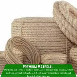 Farm Plastic Supply - Sisal Twine and Rope 300ft - Sisal Rope, Jute Rope, Natural Hemp Rope, Thick Twine Rope, Heavy-Duty Post, Real Rope, and Twisted Sisal Rope (2-Ply)