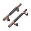 khtumeware 10 Pack 4 Inch(102mm) Drawer Handles Knurled Brushed Antique