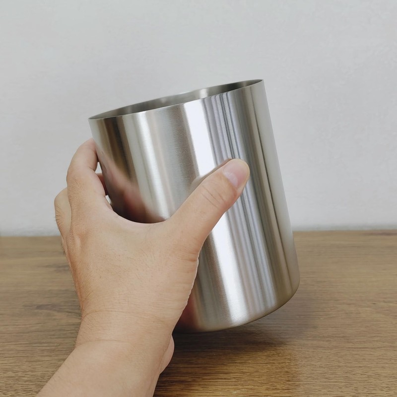 IMEEA Small Silver Utensil Holder for Kitchen Counter - 4.3"