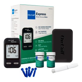 On Call Express, Glucómetro, 100 Tiras, Lancetas, Disparador