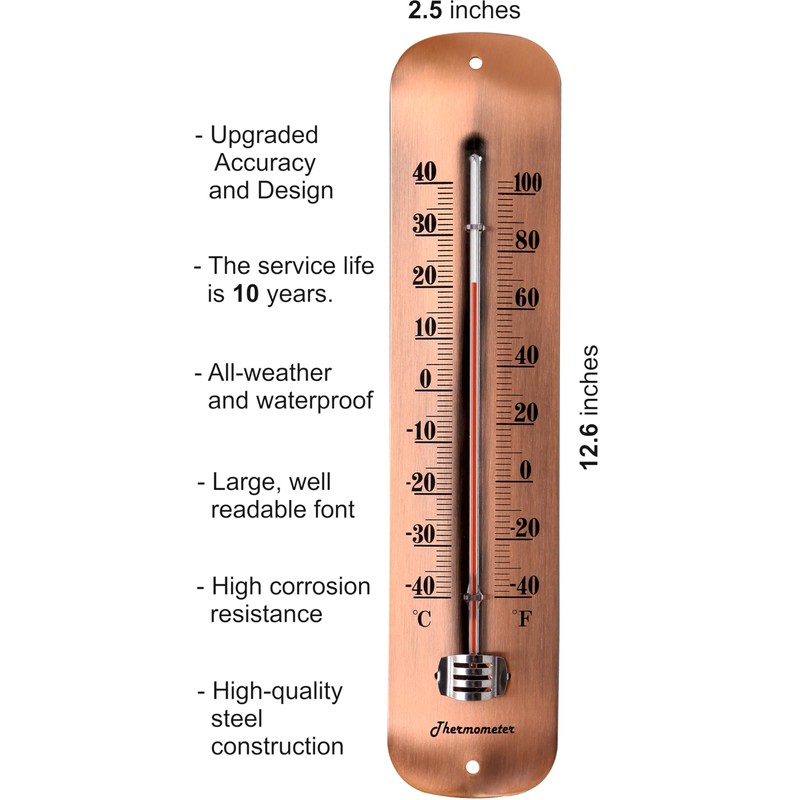 TERMOFLY New Premium Indoor/Outdoor Thermometers Decorative (Bronze)