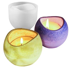 Japleed Curved Candle Cups Silicone Molds, Egg Shape Container Storage Resin Concrete Cement Molds, Epoxy Resin Casting Candle Vessels Jewelry Pen Holder Plant Pot Mold DIY Unique Crafts Decor