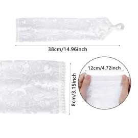 Fingerless Lace Gloves For Women Elbow Length Elegant Floral Long White Lace Gloves For Opera 20s Wedding Tea Party Cosplay (White)