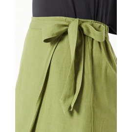 Vila Women's Viprisilla Hw Short Wrap Skirt, Calliste Green