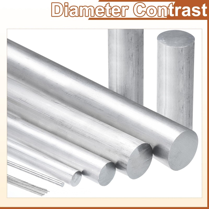 sourcing map 10Pcs 1/8"(3mm) Dia Round Aluminum Rod, 12"(305mm) Long