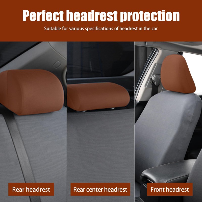 gunhunt Pack-2 Car Headrest Covers, Soft Dust-Proof Protector Covers, Seat
