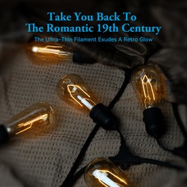 LED Edison Bulb Equal 25w Vintage Amber Light Bulbs 2000K Soft Yellow Light LED Bulbs, Super-Thin Spiral Filament Incandescent Warm Light Amber Bulbs, Dimmable E26 Base Night Light Bulbs 4W, 6 Pack