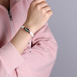 Oneress Palestinian Bracelet with Map Beads, Faith Charm Elastic Rope Jewelry, Christian Religious Gift for Her or Him YA5882 White-Black