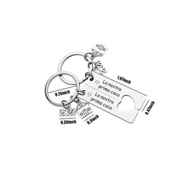 LUOKIFUR New Home Housewarming Stainless Steel Keychain (2pcs), 2023 Charm, First Home Gift for New Homeowners, Unisex-Adults