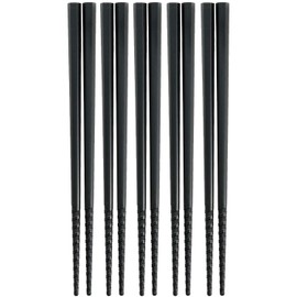 Akebono Sangyo PM-375 Tornado Chopsticks, Black, 7.1 inches (18 cm), Set of 5 Pairs, Made in Japan