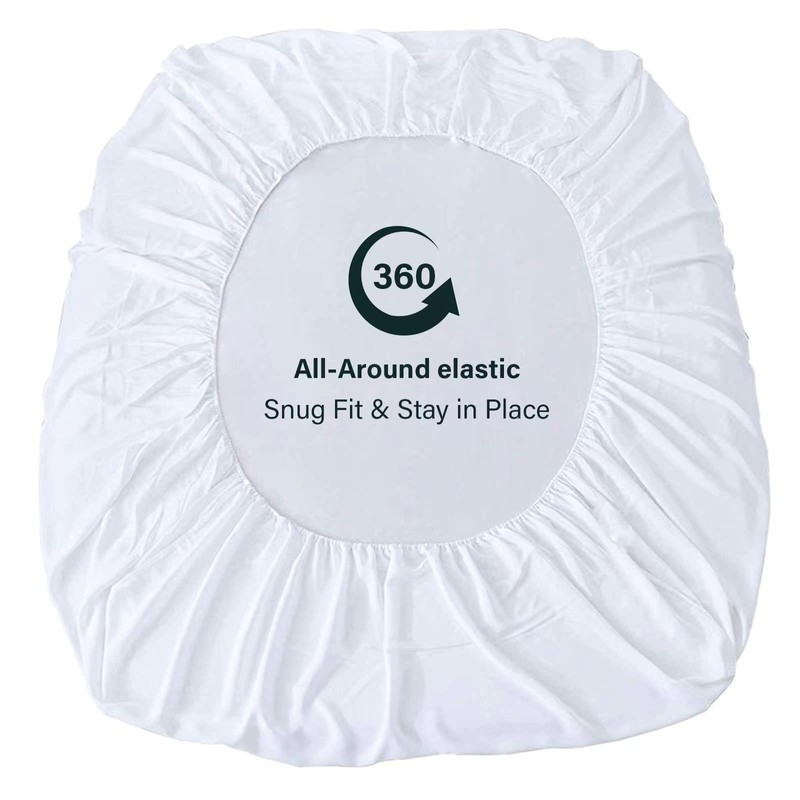 LuxClub Double Fitted Sheet Bedding with 45cm Depth, Extra Deep