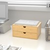 Bamboo Desk Drawer Organizer, Large Desktop Organizer with Drawers Tabletop