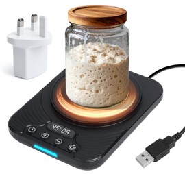 Creechwa Sourdough Starter Warmer with UK Plug, Precise 1℃ / 1°F Temperature Control, 21-49℃, 24-Hour Timer, Auto Shut-Off, Accurate Fermentation for Perfect Sourdough Bread, ℃ or ℉ Optional