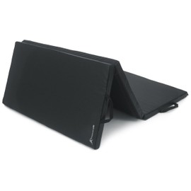 ProsourceFit Tri-Fold Folding Thick Exercise Mat 6’x4’ with Carrying Handles for Tumbling, Martial Arts, Gymnastics, Stretching, Core Workouts, Black