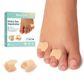 Welnove Welnove Gel Toe Separator - 8 Pack Pinky Toe Spacers - Little Toe Cushions, Small Toe Sleeves for Preventing Rubbing & Reducing Pressure (Beige)