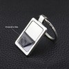 ARFUKA Keyring Stainless Steel Square Tag Pendant Car Key Ring