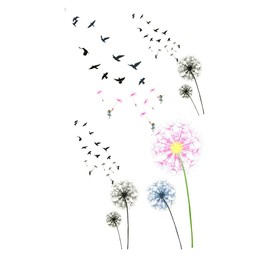 Oottati Small Cute Temporary Tattoo Dandelion Hand (Set of 2)