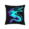 Retro Mosasaurus Dinosaur Vaporwave Throw Pillow