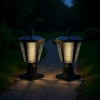 Modern Black Aluminium Solar Powered LED Garden Lantern 15 Inch
