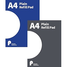 A4 Plain Refill Pad Writing Pad 160 Pages with 2 Punched Holes for Filling Grey