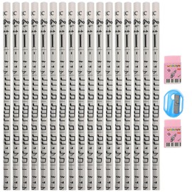 36pcs Music Note Pencils for Kids, Wooden Round Pencils with Erasers, Lightweight Writing Tools for Students, Classroom Supplies, Party Favors, Music-Themed