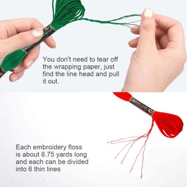 Huimai 26 Strands Red and Green Embroidery Thread Set, Friendship Bracelets Floss, Cross Stitch Threads for DIY Green Red Themed Embroidery Project, Crafts, Crochet (Red + Green)