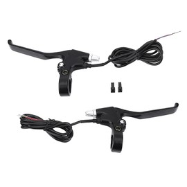 Yulatik 1 Pair 2 Wires Bike Brake Levers, 5.6 FT Durable Left & Right E Bike Bicycle Electric Brake Lever Accessories for 22.5mm Handlebar Mountain Bike, Road Bike