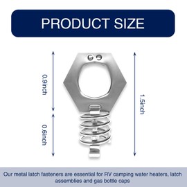 Jewkot 2 PCS RV Water Heater Latch Replacement with Spring, Waterproof Durable Metal Vehicle Cam Lock Part, Twist Design, Universal 1.5In Automotive Heater Accessories (Silver)