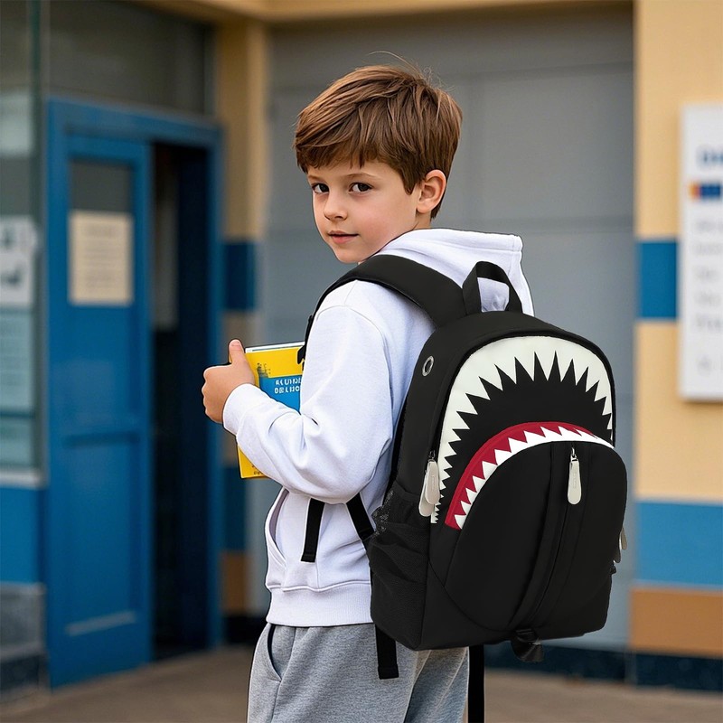 Kouxunt Luminous Shark Backpack for Teen Boys, Cool Elementary Middle