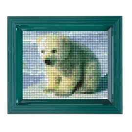 Pracht Creatives Hobby Pracht Creatives Hobby Pixel P31036 Mosaic Gift Packaging Polar Bear Pixel Picture with Frame, Easy Plug-In System, No Ironing or Gluing, Organic Plastic Stones