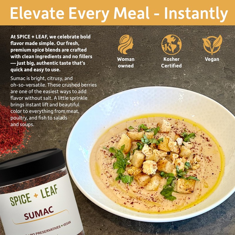 Premium Ground Sumac Spice by SPICE + LEAF - Vegan