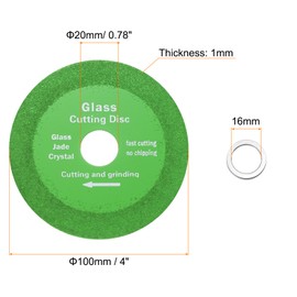sourcing map 7 Pack Glass Cutting Disc 4 Inch for rotary tool Diamond Cutting Disc Ultra-Thin Saw Blade Wheel with 4/5" Arbor for Cutting Grinding Jade Crystal Tile Ceramic