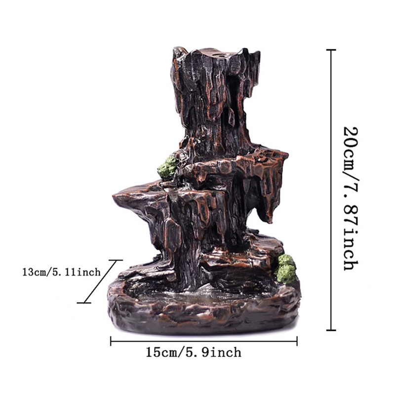 XUDREZ Mountain Waterfall Backflow Incense Burner, Incense Holder Censer with