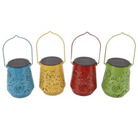 Outdoor Solar Hanging Lantern Lights 4 Pack, Waterproof Lantern Solar Table Light LED Lantern with Rechargeable Batteries for Patio Walkway Yard Driveway Backyard Christmas